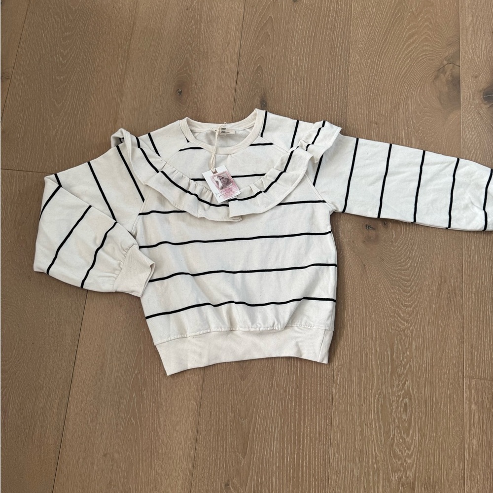 Black and white stripe girls sweatshirt